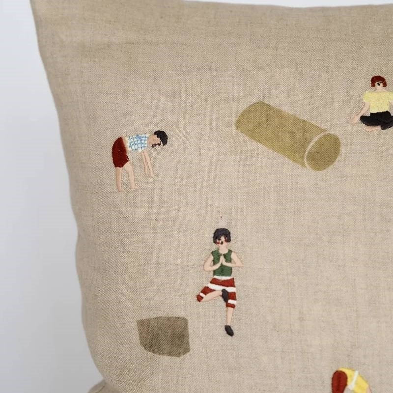 Yoga Embroidered Cushion Cover 45cm