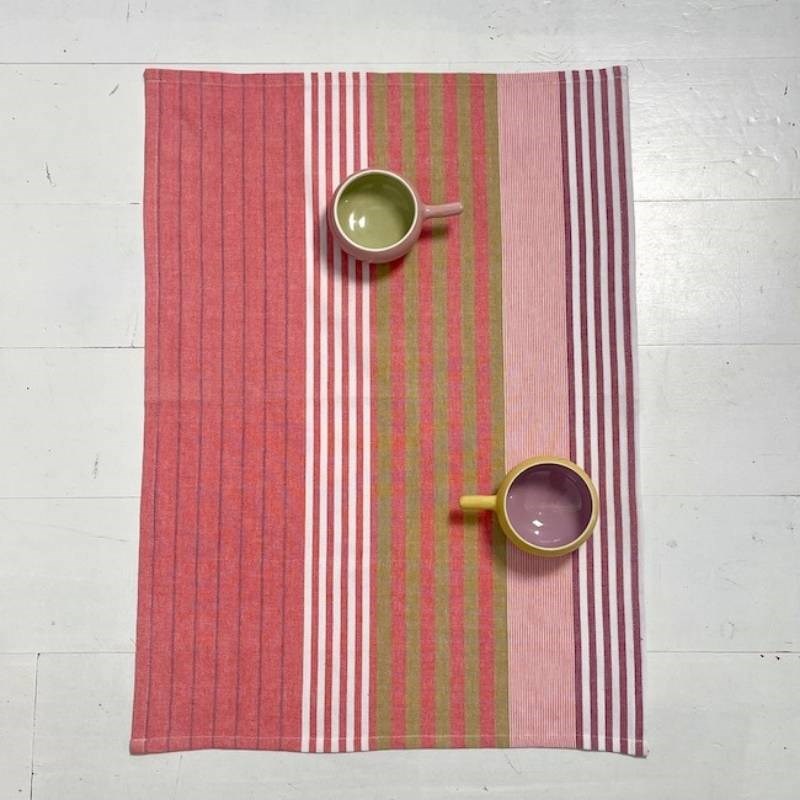 Guava Stripe Tea Towel