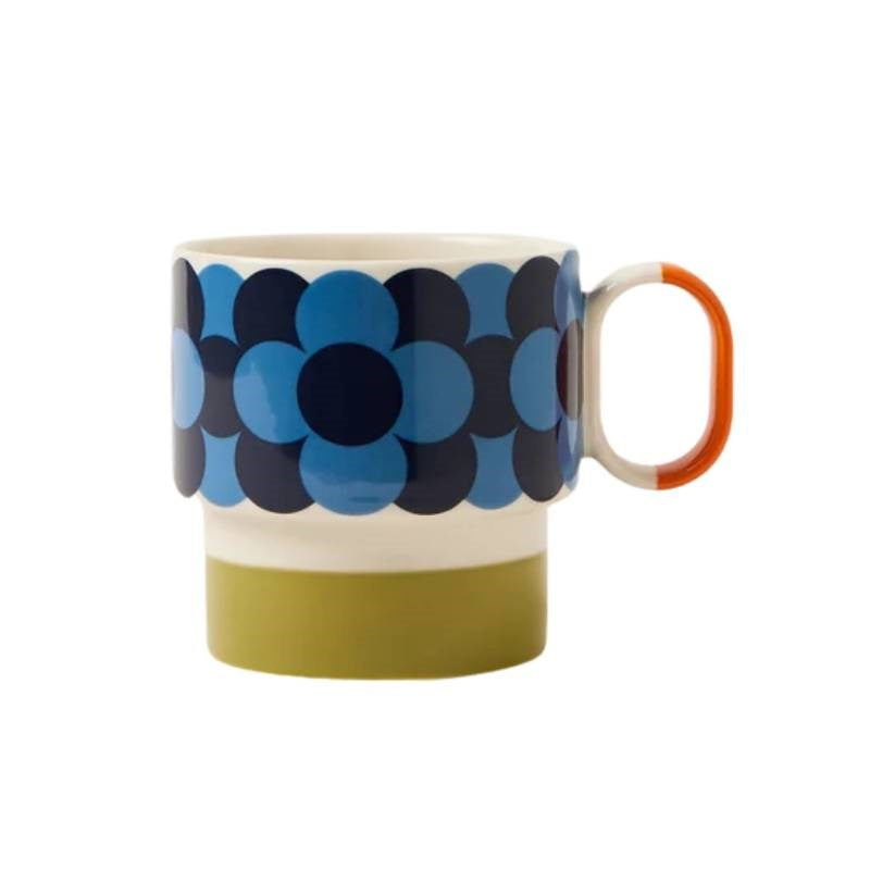 Retro Stripe Stacking Mug, 275ml, in green