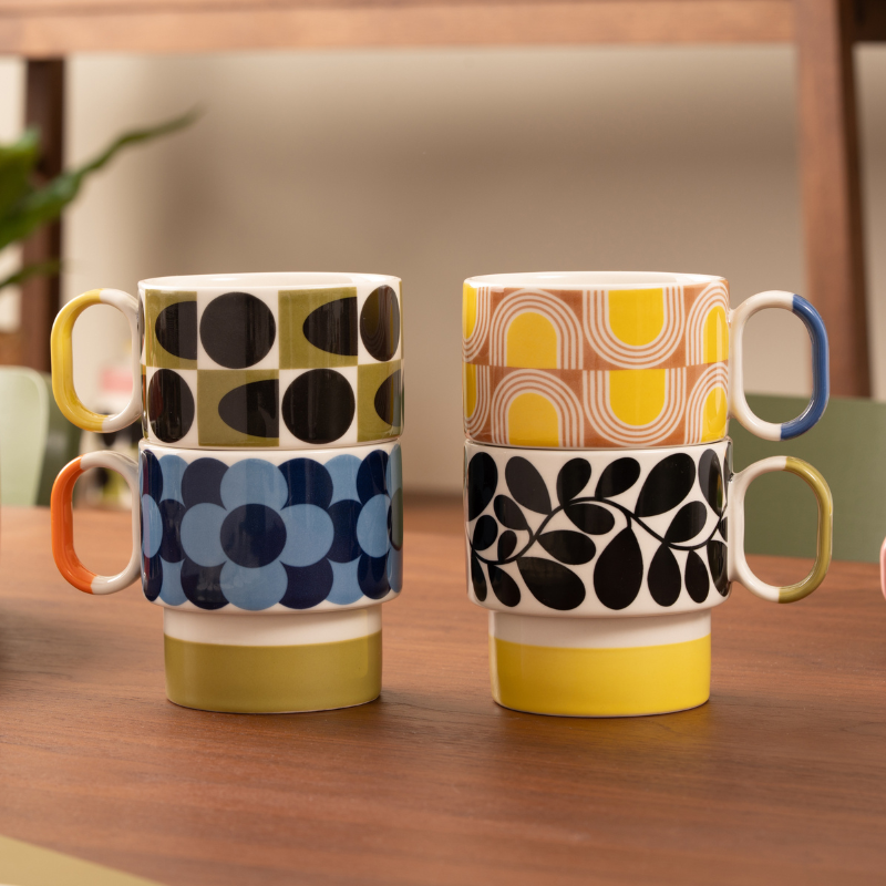 Spot Square Oval Stacking Mug, 275ml, in pink