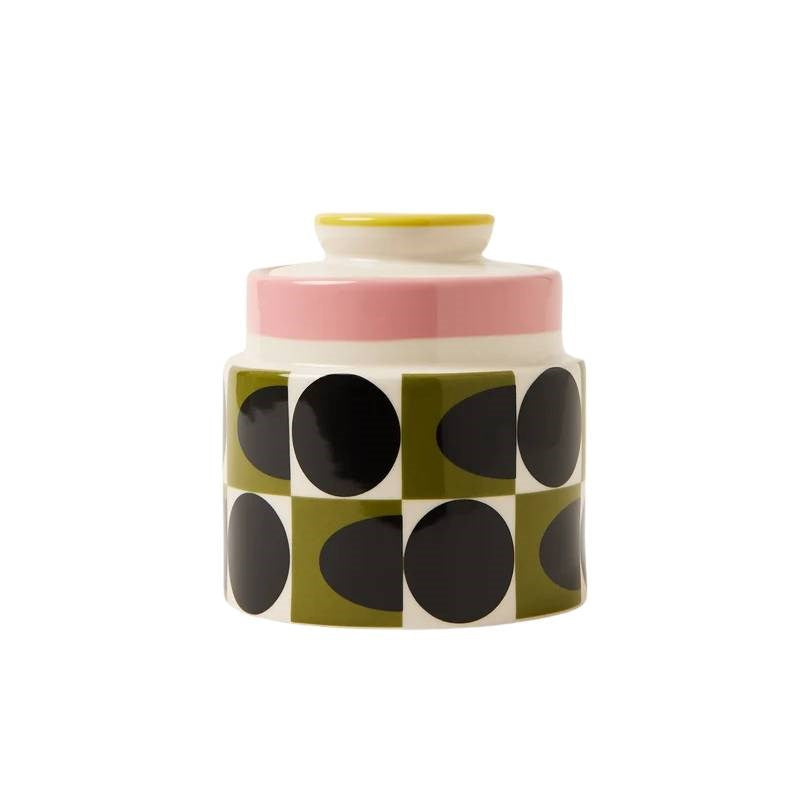 Spot Square Oval Storage Jar in pink