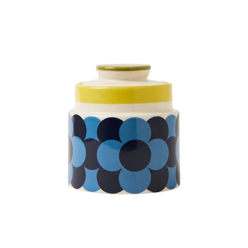 Retro Stripe Storage Jar in yellow