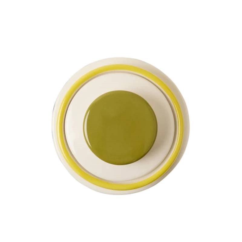 Retro Stripe Storage Jar in yellow