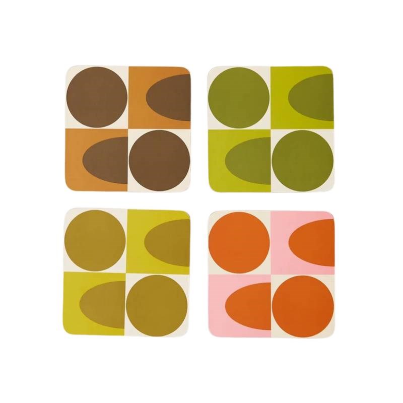 Spot Square Oval Coasters, set of 4