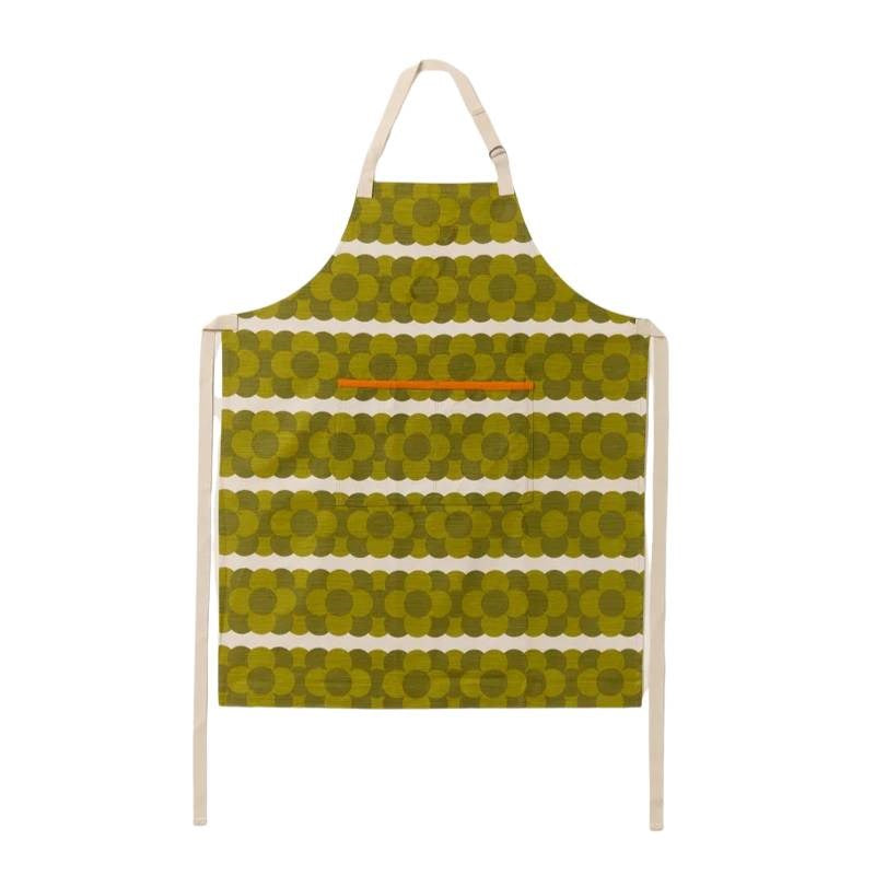 Retro Spripe Apron in green