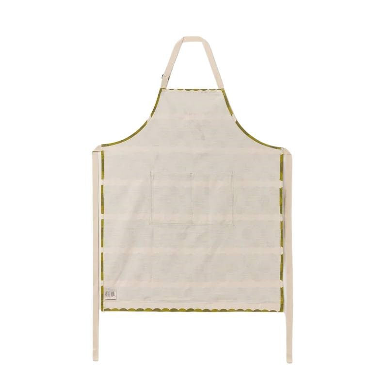 Retro Spripe Apron in green