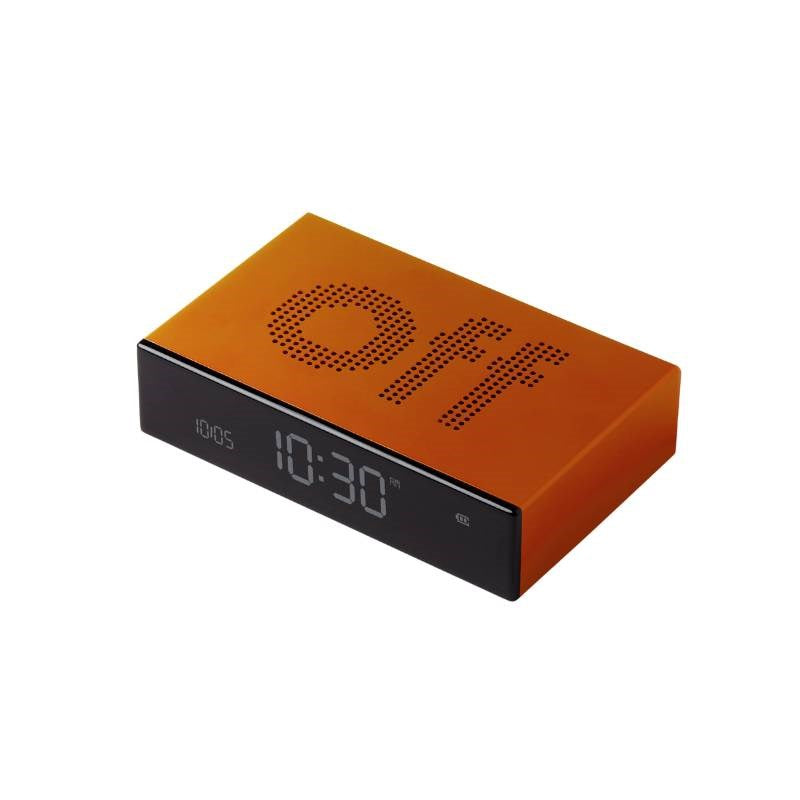 Lexon Flip Premium Alarm Clock in orange