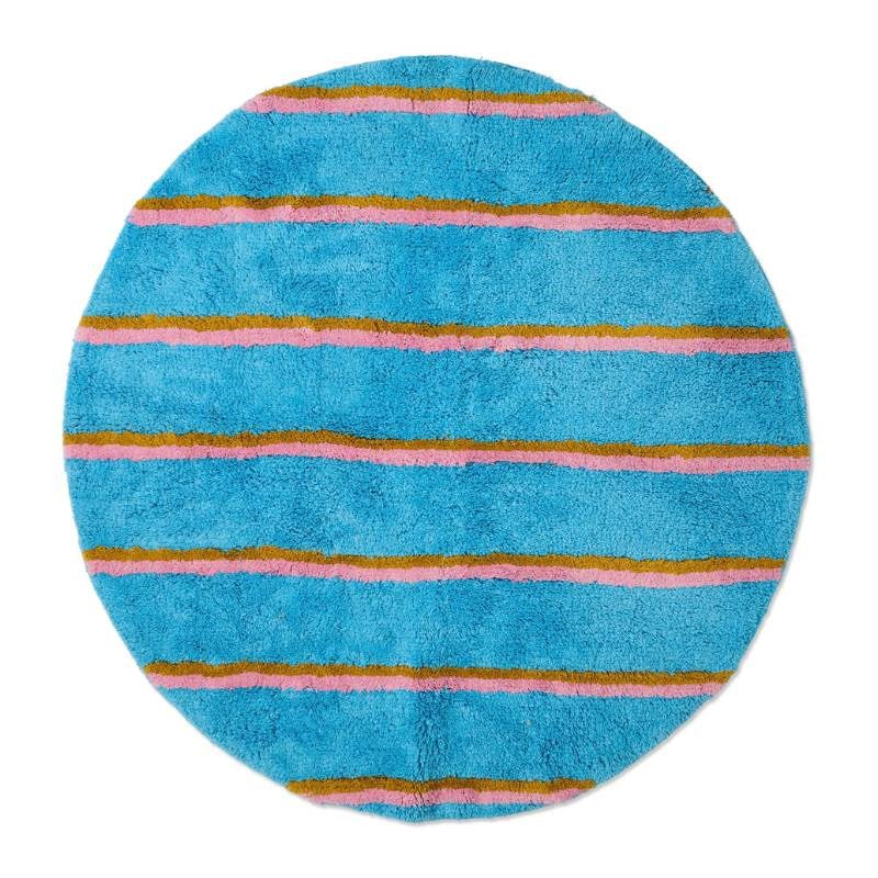 Aegean Stripe Round Bath Mat 90cm diameter