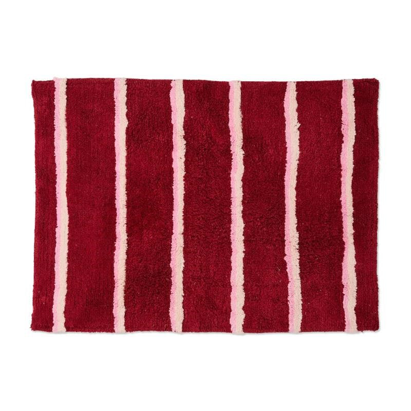 Ruby Rose Stripe Bath Mat 55 x 80 cm