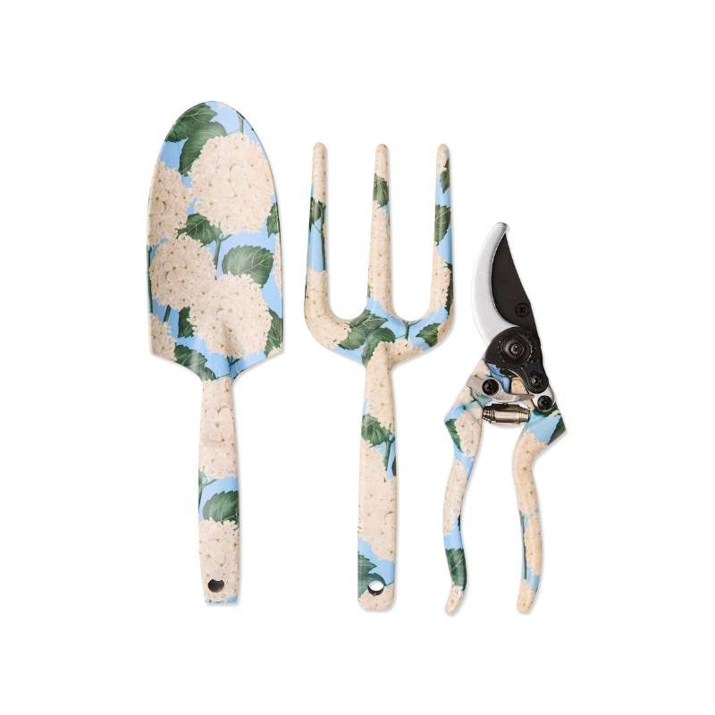 Hydrangea Blue Garden Tools and Gloves Set