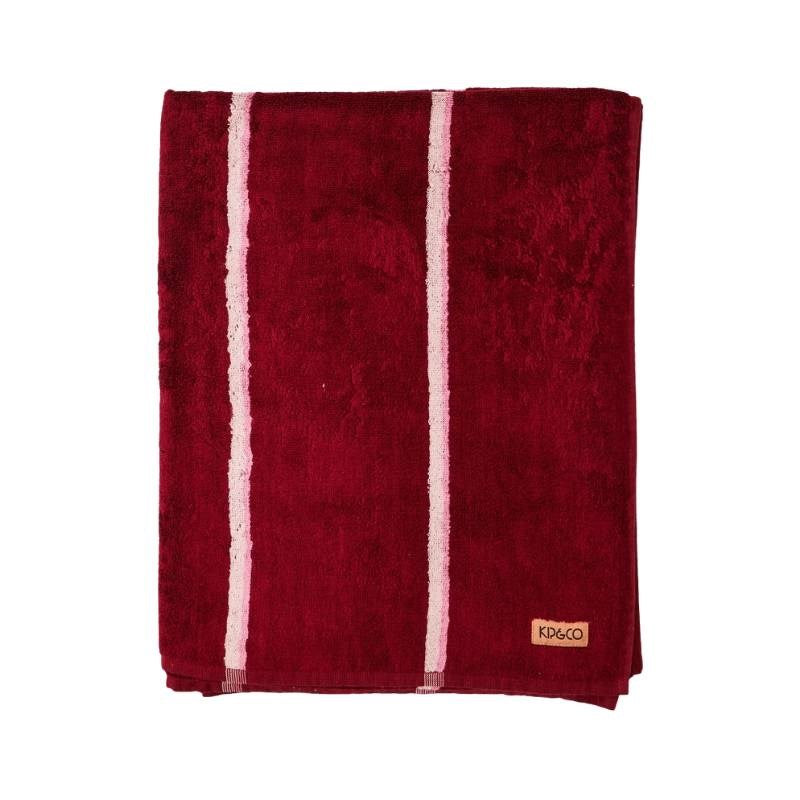Ruby Rose Stripe Bamboo Terry Bath Towel 140x70 cm