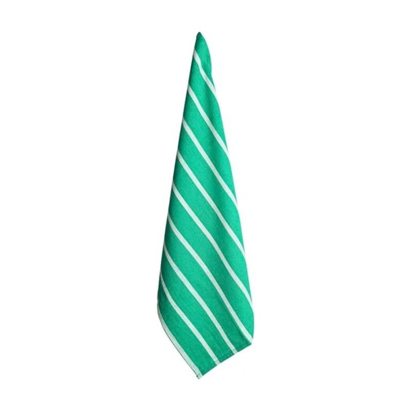 Stripe Tea Towel 50x70cm in emerald, creme