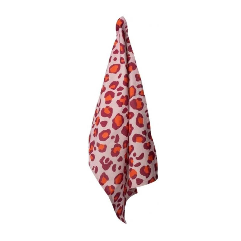 Leopard Tea Towel 50x70cm in violet, red