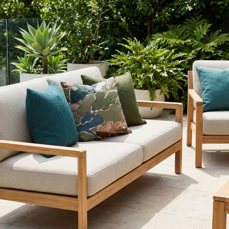 Papeete Outdoor Cushion 50cm in paua