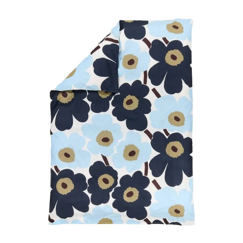 Unikko Duvet Cover 135/140x200 cm in off white, blueberry, c.blue