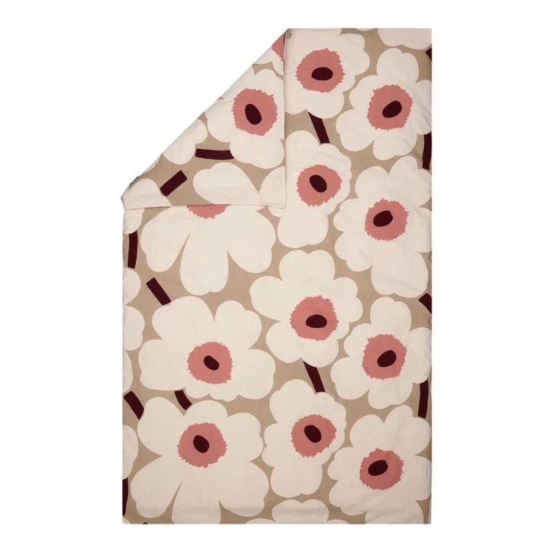 Unikko Duvet Cover 150x210 cm in beige, off white, rose