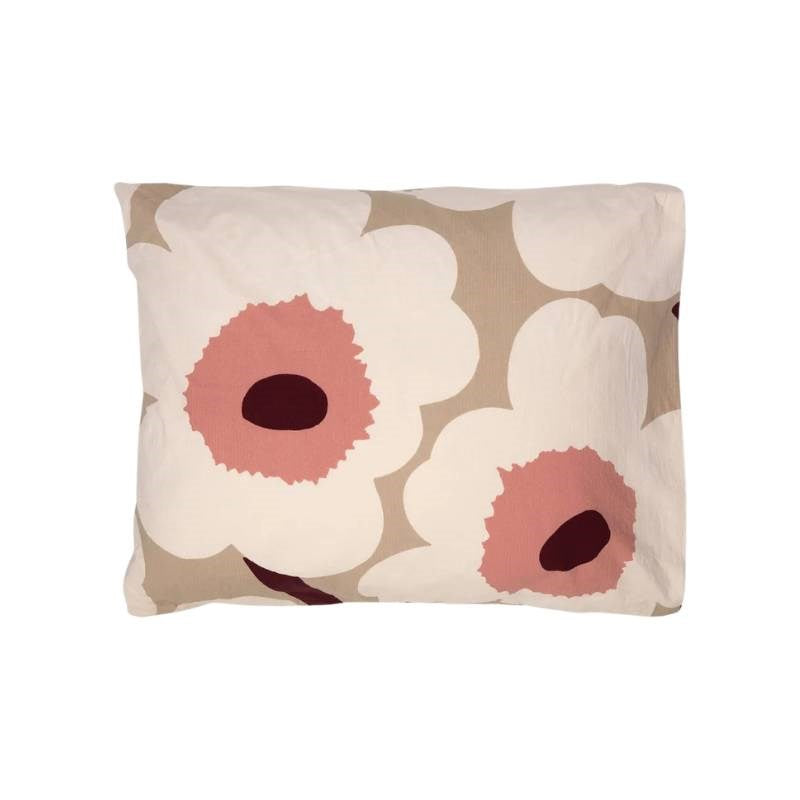 Unikko Pillowcase 50x70/75 cm in beige, off white, rose