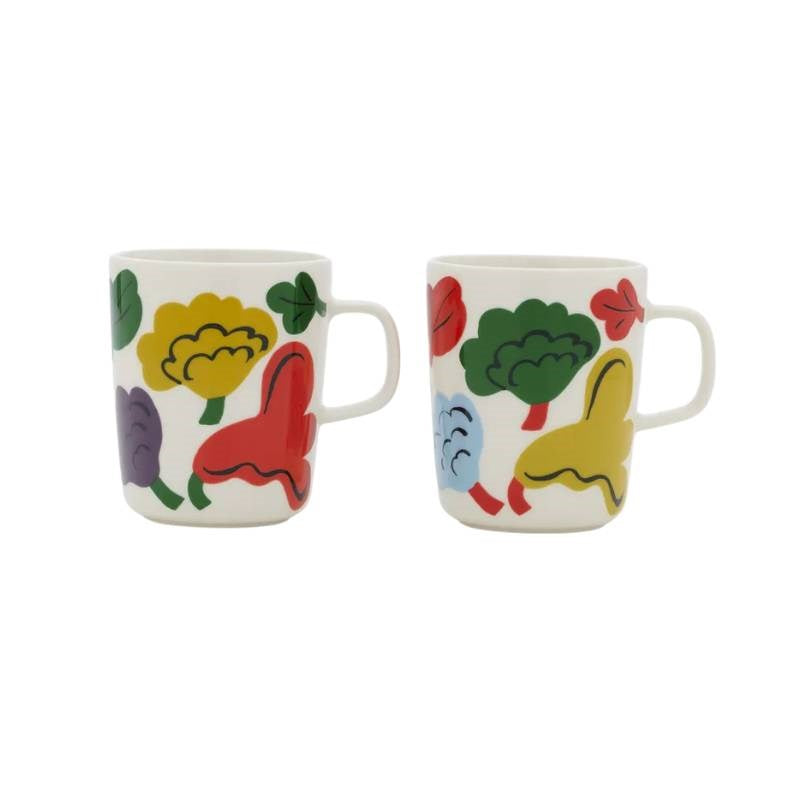 Kukasta Kukkaan Mug 250ml 2pcs in white, multicolour