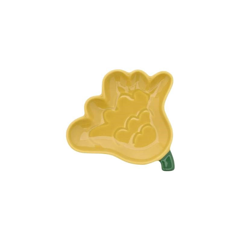 Kukasta Kukkaan Plate 15cm in ochre, gree