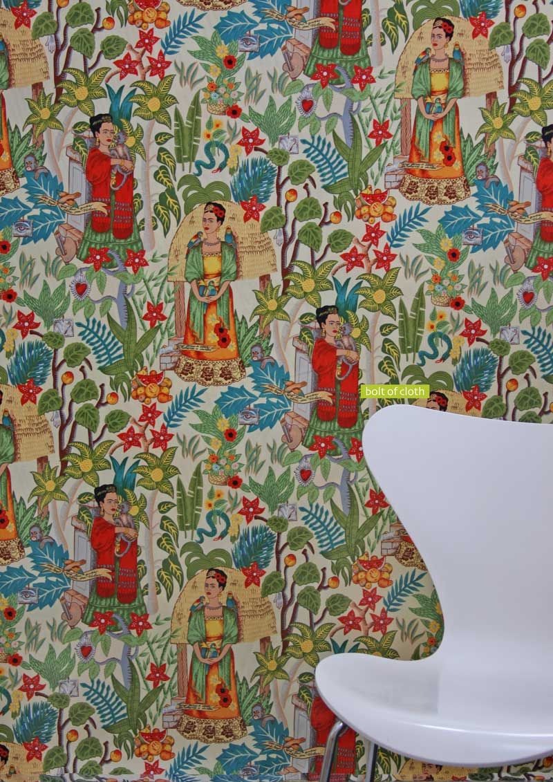 Frida&#39;s Garden Fabric in tea