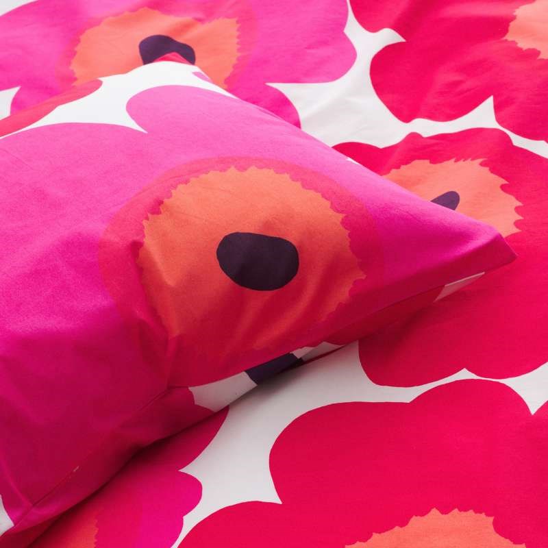 Unikko Pillow Case 50x70cm in white, red