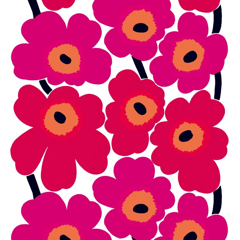 Unikko Fabric in Pink and Red