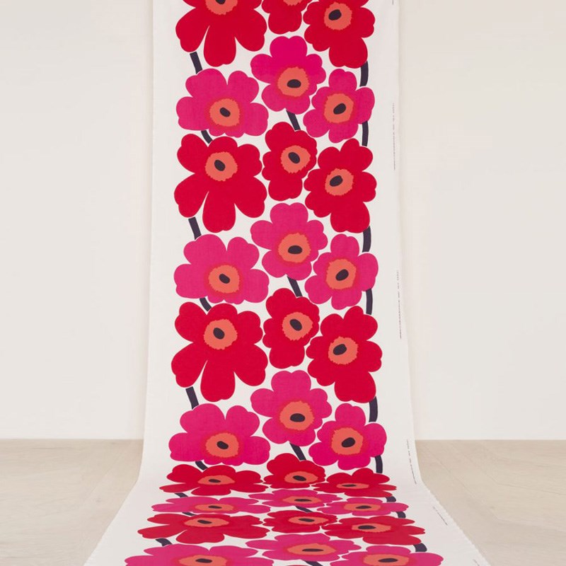 Unikko Fabric in Pink and Red