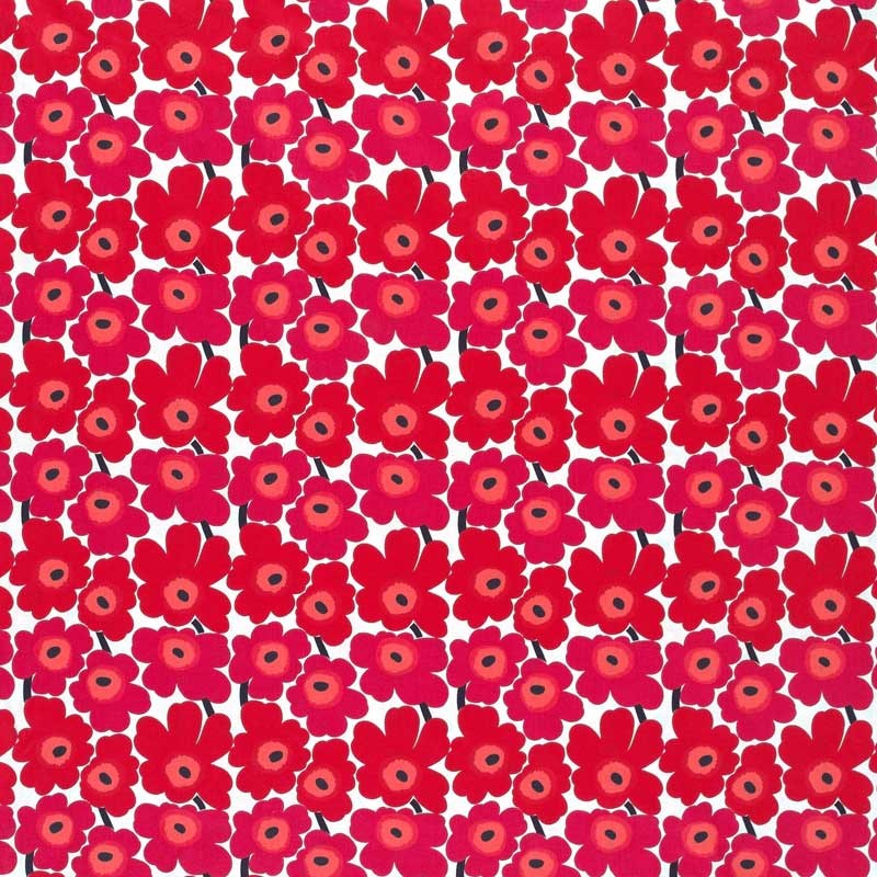 Mini Unikko Fabric in Red and Pink