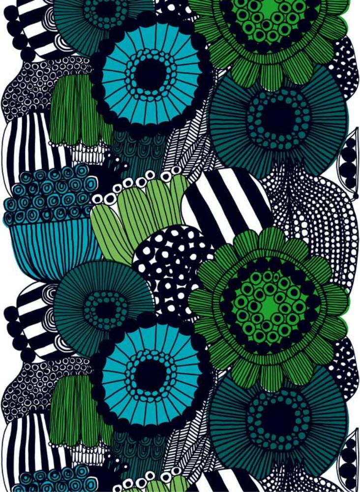 Siirtolapuutarha Acrylic Fabric in green, blue