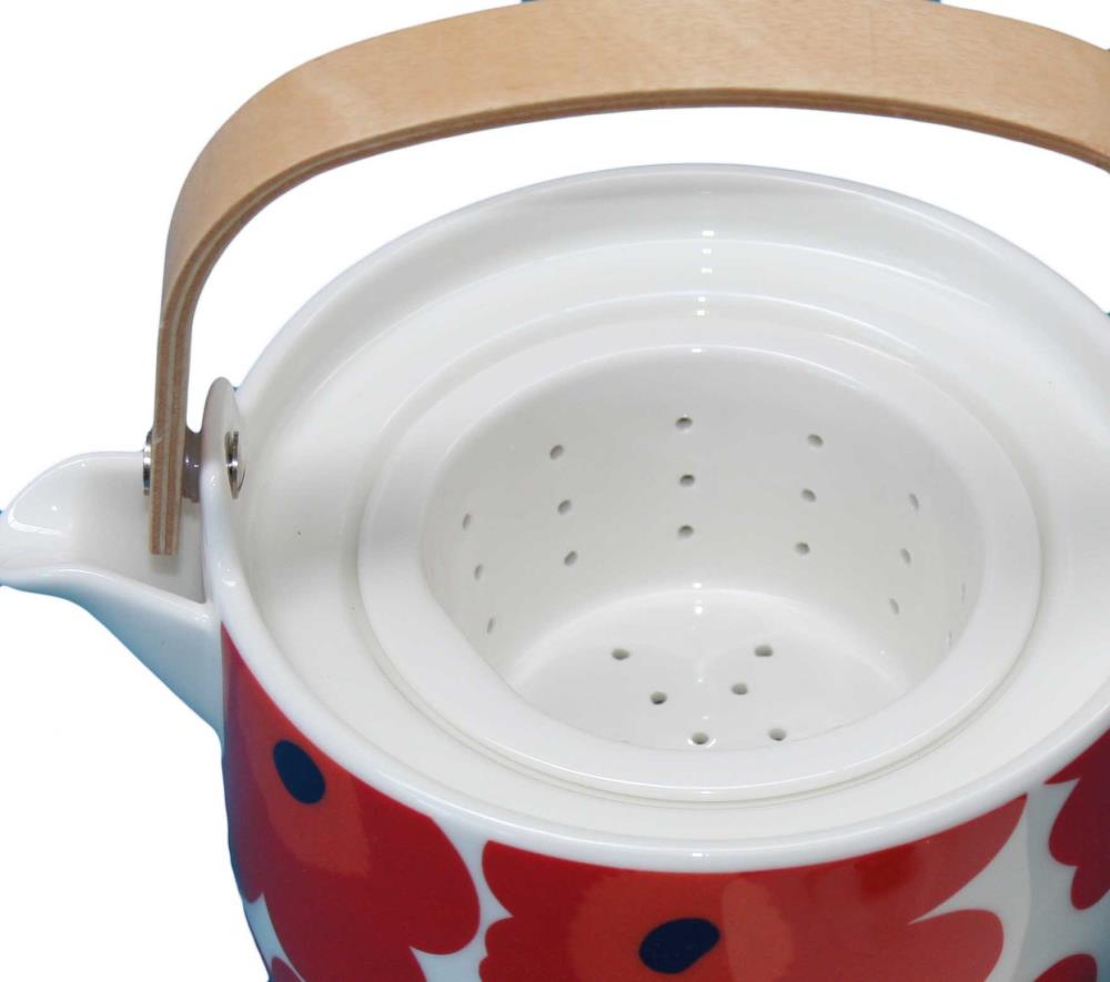 Unikko Teapot 700ml in red, pink