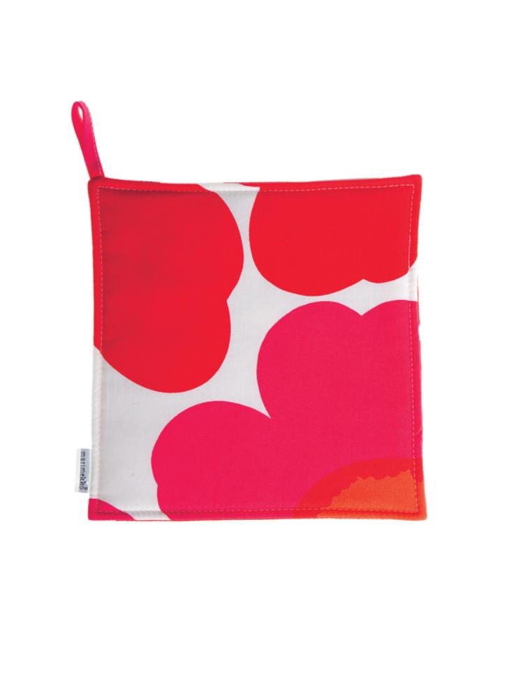 Pieni Unikko Pot Holder in white, red