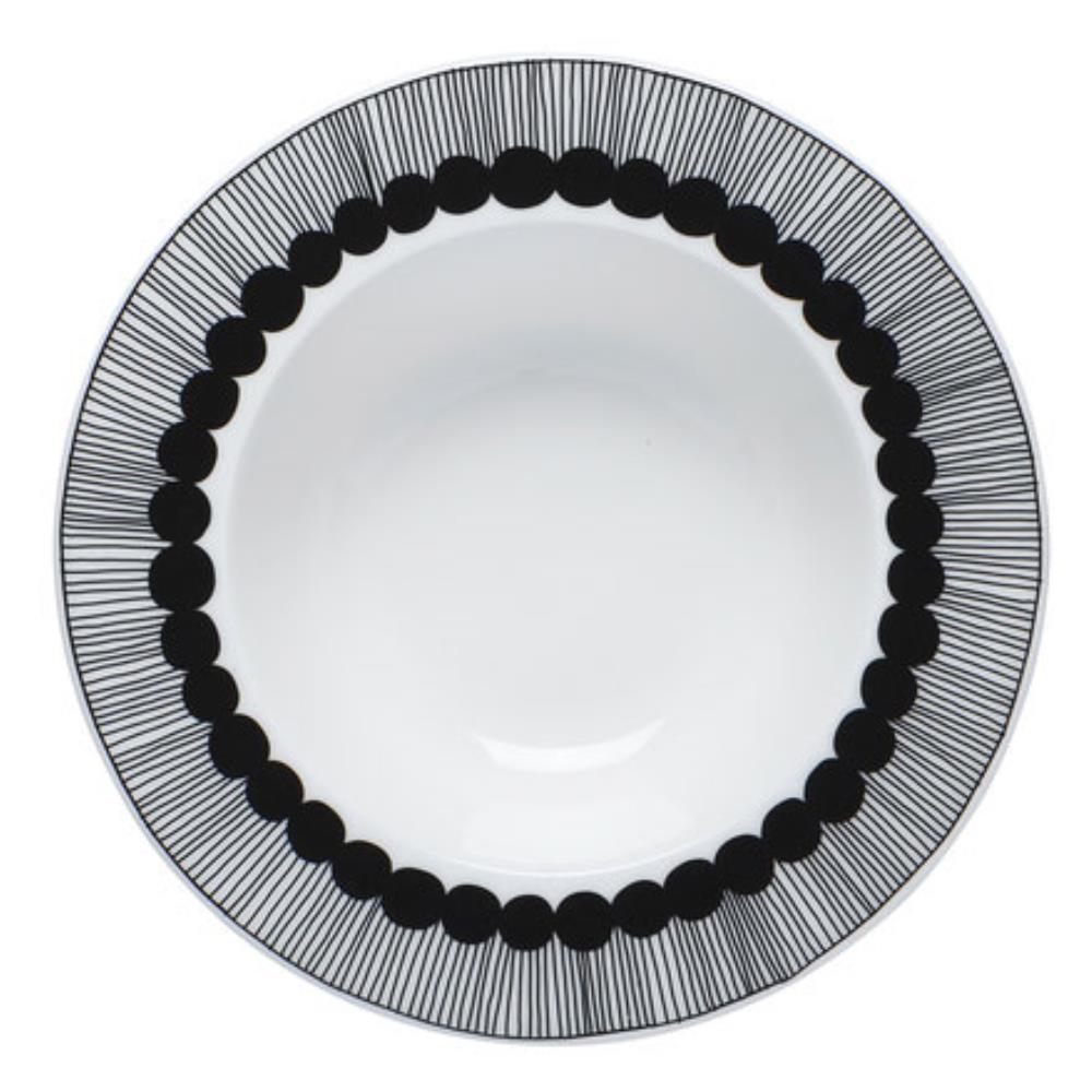 Siirtolapuutarha Bowl in white, black