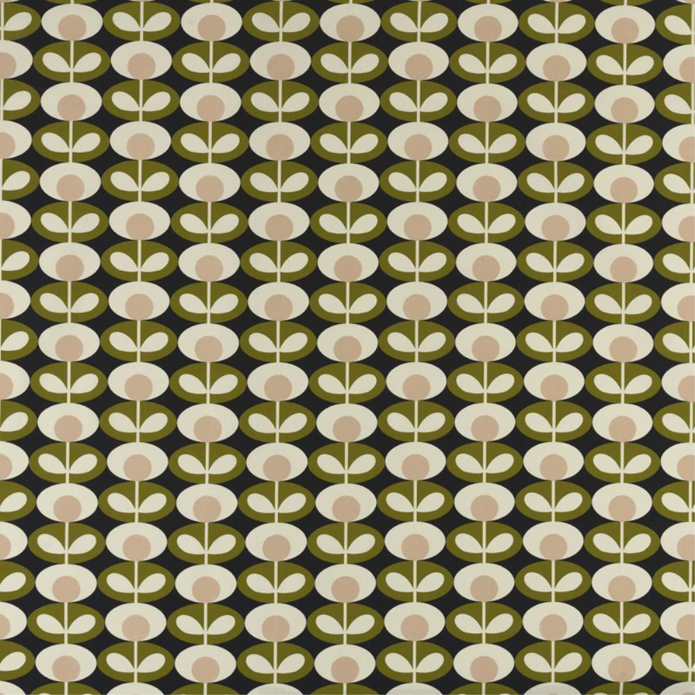 Oval Flower Fabric in seagrass