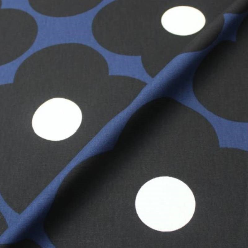 Spot Flower in dark marine blue fabric