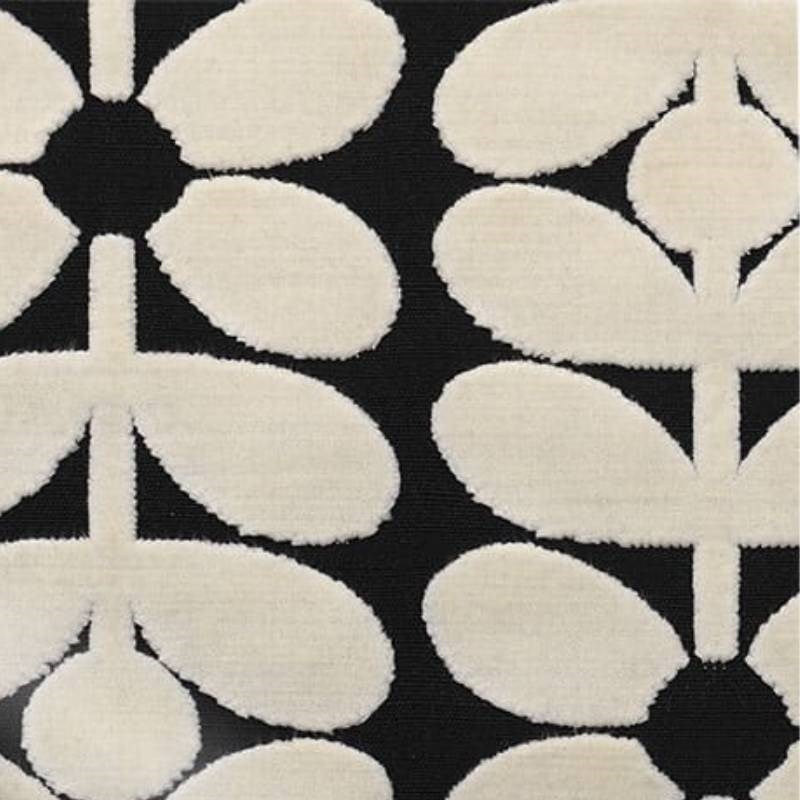 Sixties Stem Velvet Fabric in charcoal