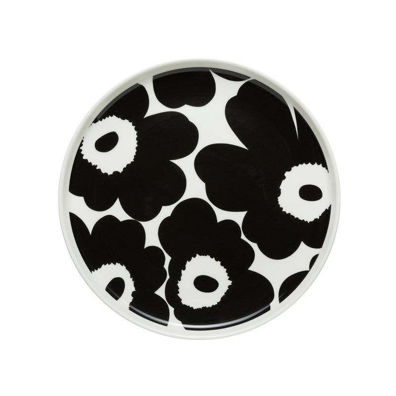Unikko Plate 20cm in white, black