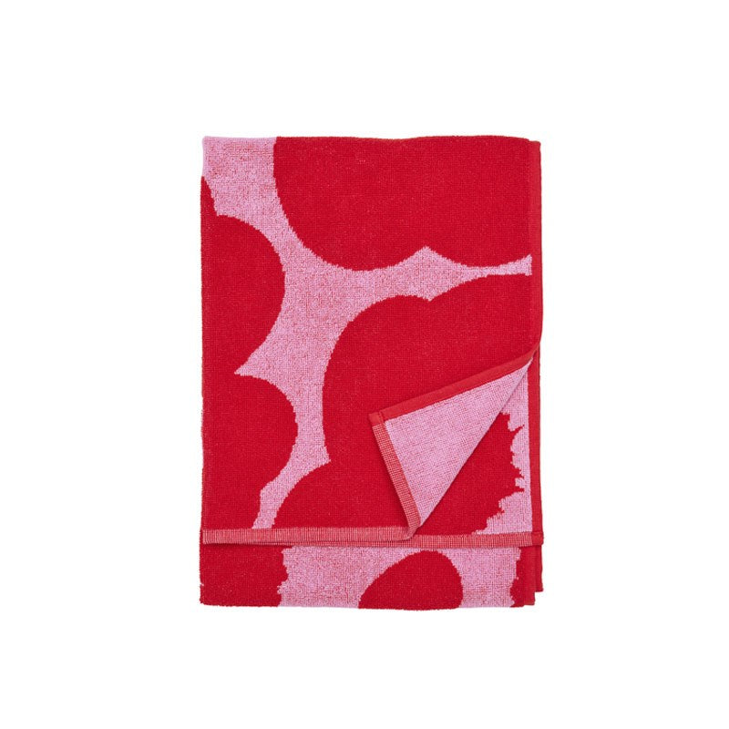Unikko Hand Towel 50x70cm in pink, red