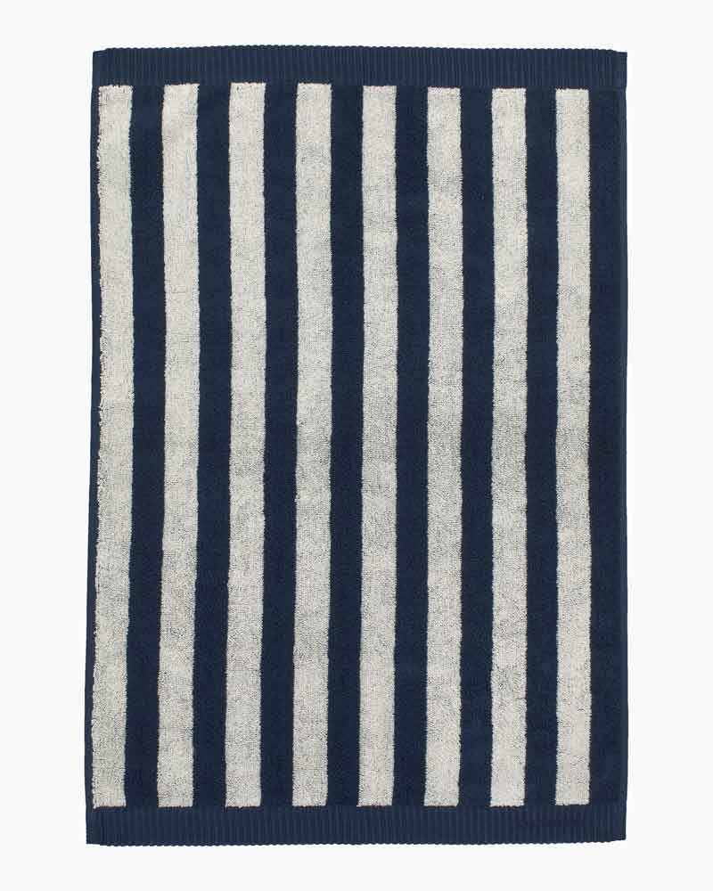 Kaksi Raitaa Hand Towel 50x70cm in sand, dark blue