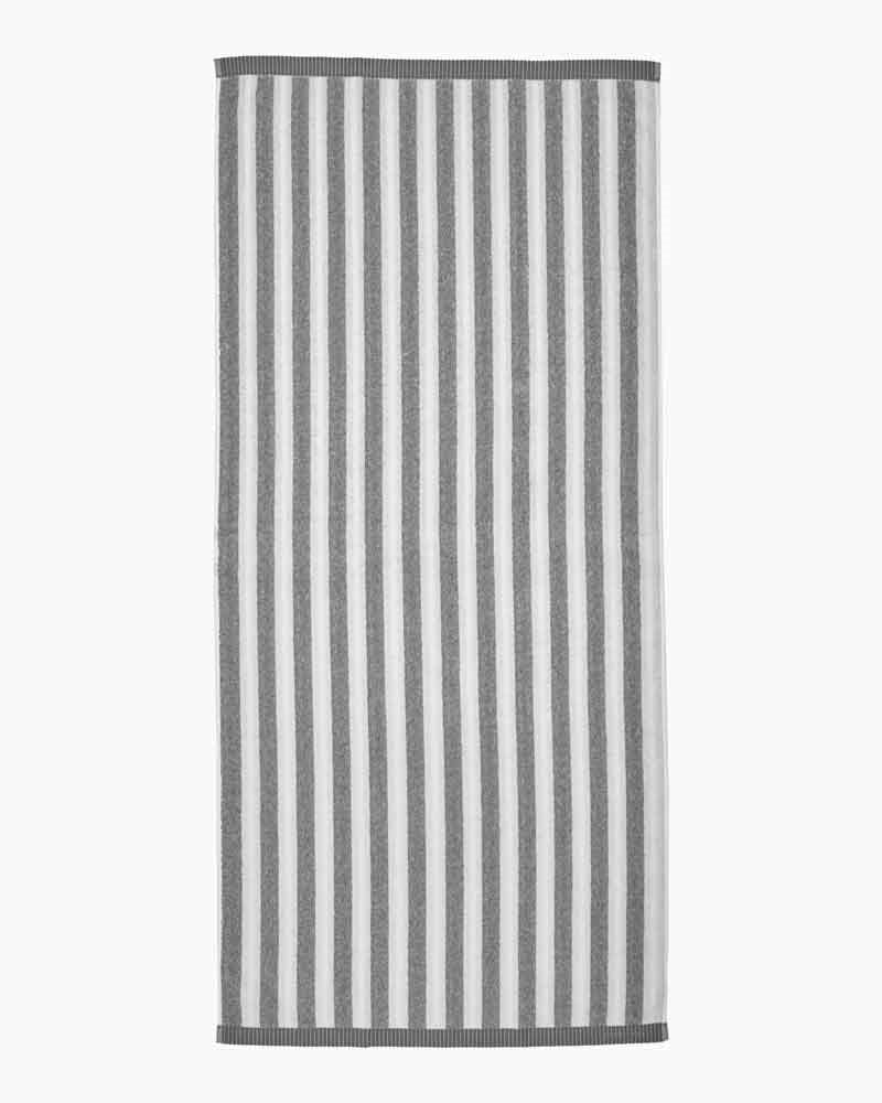 Kaksi Raitaa Bath Towel 70x150cm in white, grey