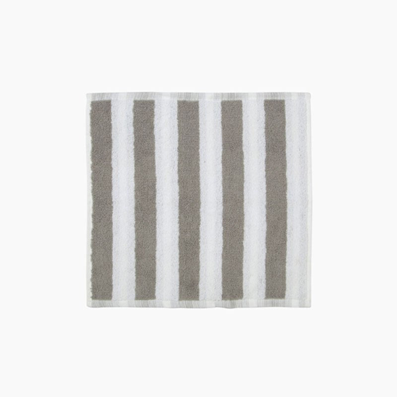 Kaksi Raitaa Face Cloth 30x30cm in white, grey