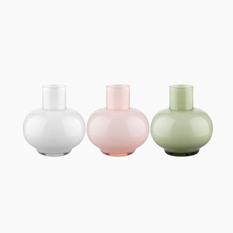 Mini Vase Set of 3 in olive, white, pink