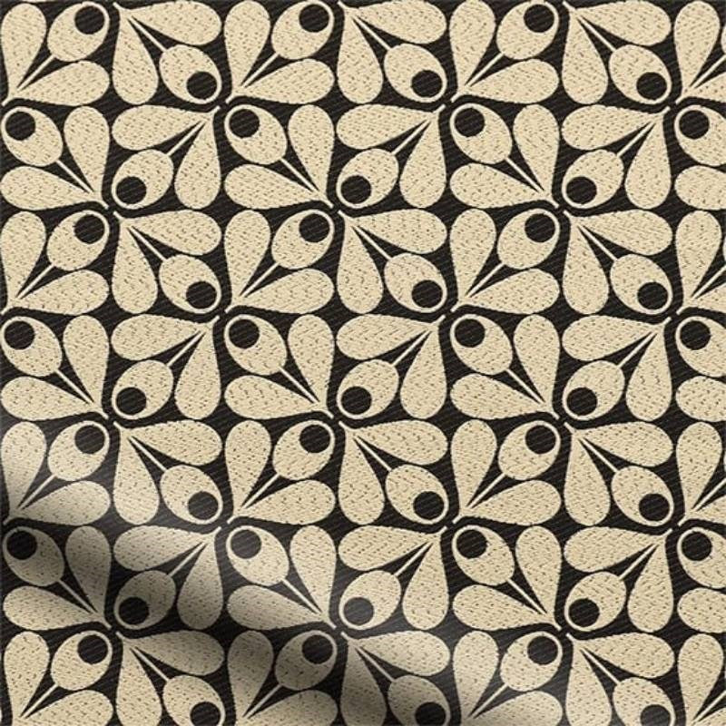 Woven Acorn Cup Fabric in charcoal
