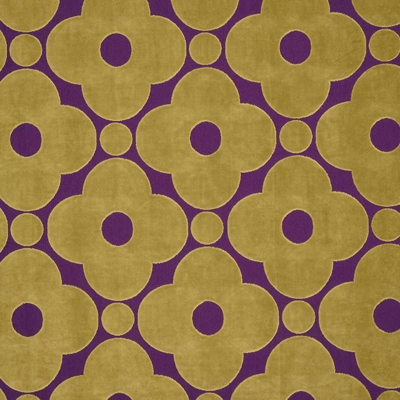 Spot Flower Velvet Fabric in purple