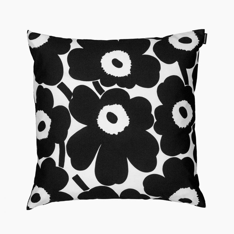 Pieni Unikko Cushion Cover 50cm in white, black