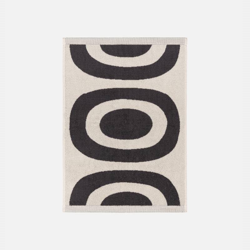 Melooni Hand Towel 50 x 70cm in charcoal, off white - Bolt of Cloth - Marimekko