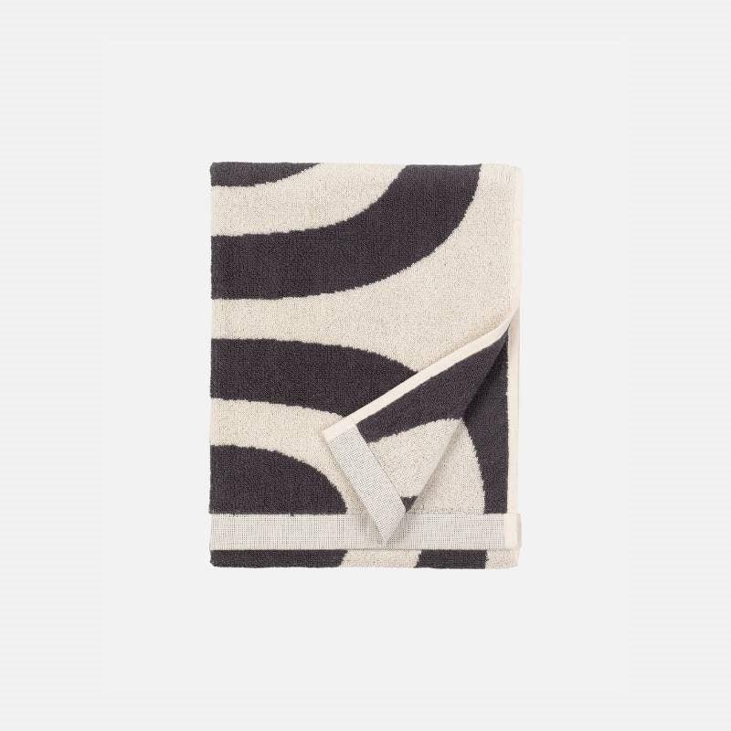 Melooni Hand Towel 50 x 70cm in charcoal, off white - Bolt of Cloth - Marimekko