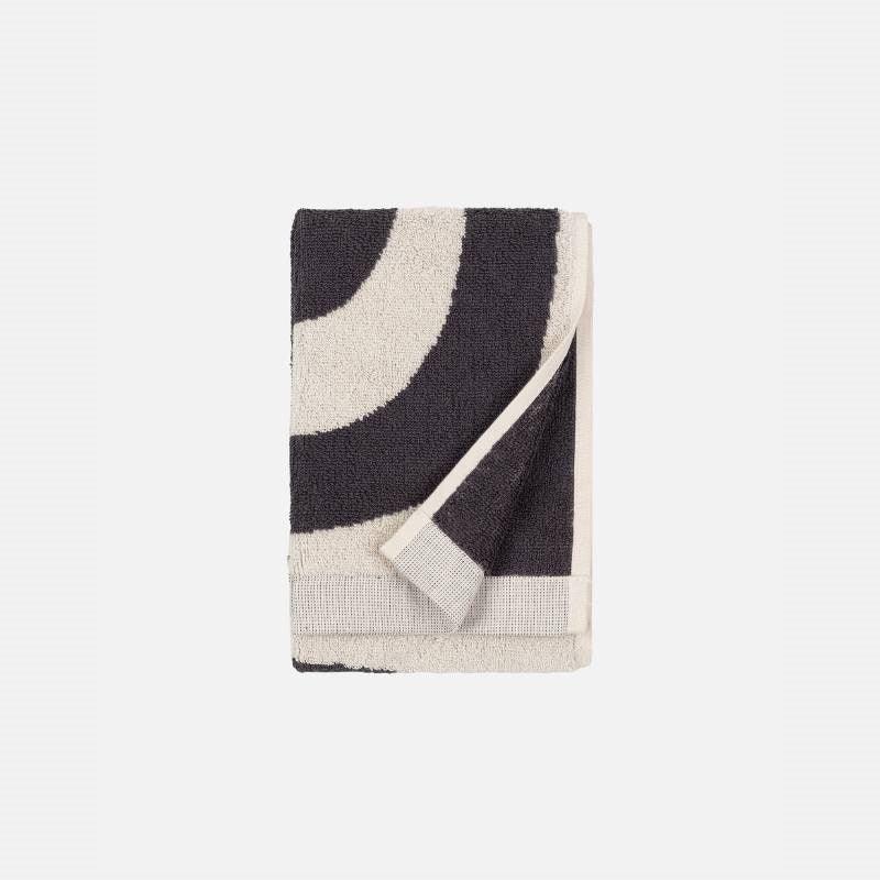 Melooni Guest Towel 30 x 50cm in charcoal, off white - Bolt of Cloth - Marimekko