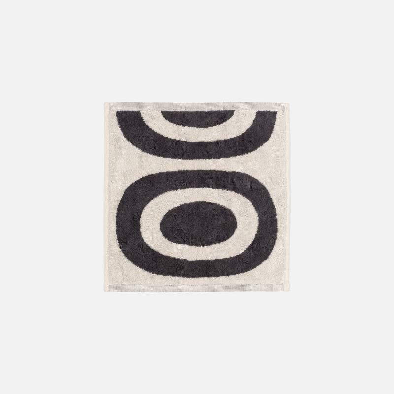 Melooni Face Cloth 30x30cm in charcoal, off white - Bolt of Cloth - Marimekko