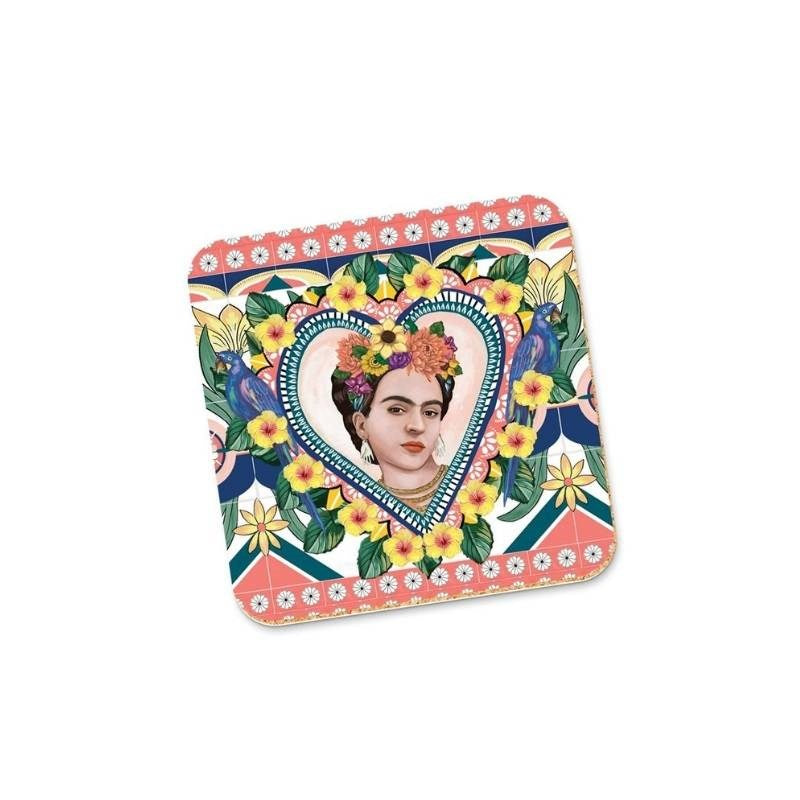 Frida Mexican Folklore Heart Coaster