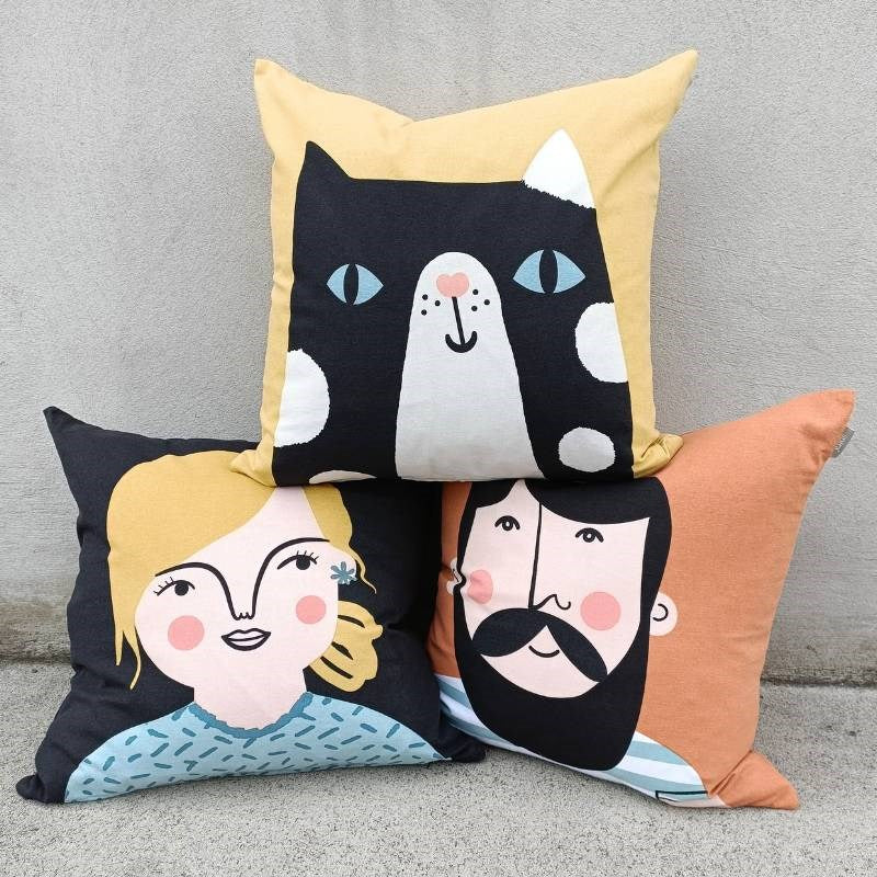 Doris Cat Cushion Cover 50cm